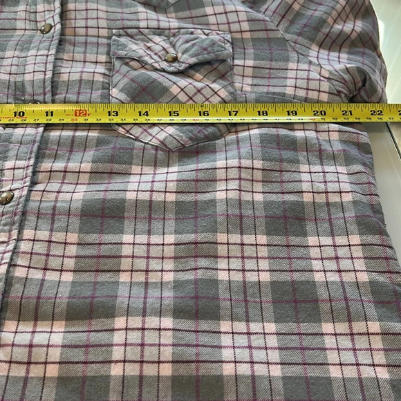JACHS Girlfriend Shacket Plaid Pearl snap button up lined women's size XL - Picture 8 of 10